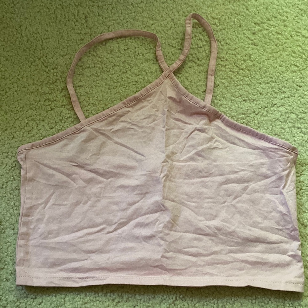 Light pink cross neck cami